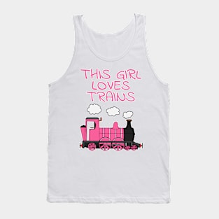 This Girl Loves Trains, Pink Steam Train Tank Top